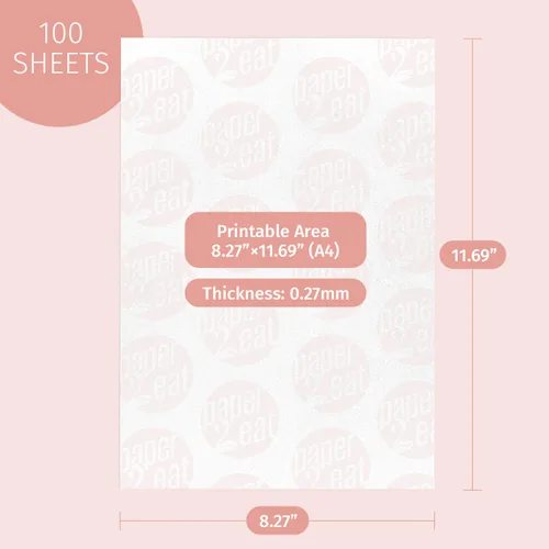 Vista 5 de paper2eat Hojas de papel de oblea comestible estándar 8.5" x 11" - 0.30 mm
