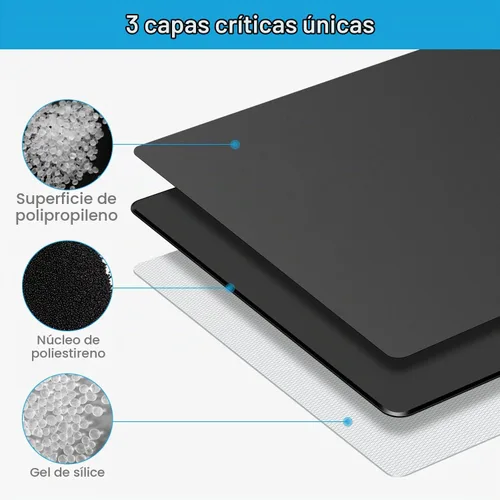 Vista 2 de Alfombrilla de mouse rígida de 3 capas con superficie de plástico, compatible con ratones de alto DPI, gestos rápidos que mejoran la precisión