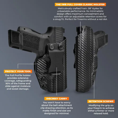 Vista 7 de IWB Full Cover Classic - Funda interior de cintura - se adapta a Ruger Security-9 Compact
