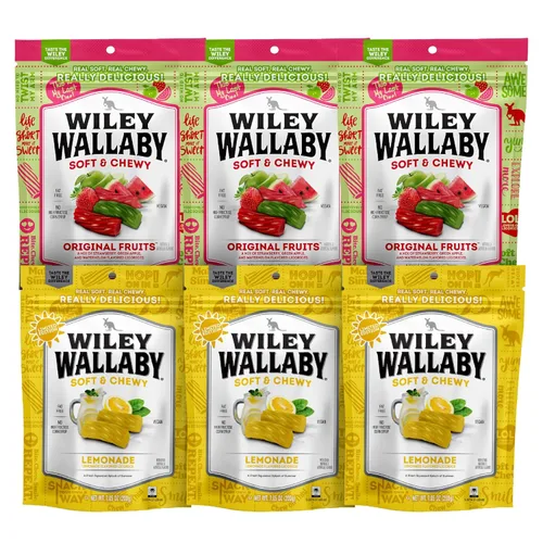 Vista 8 de Wiley Wallaby Lemonade Licorice Candy, Soft & Chewy, 7.05oz, 1Pk