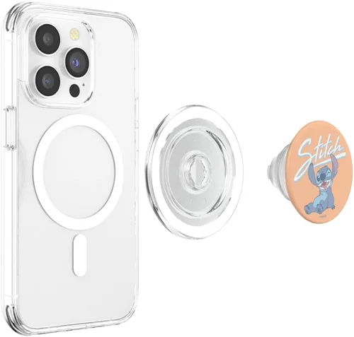 Vista 4 de Disney Lilo & Stitch Winking Stitch PopSockets MagSafe PopGrip para iPhone