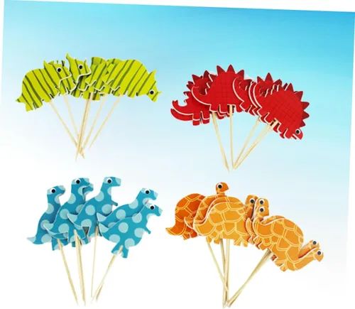 Vista 8 de Dinosaur Cake Topper 96pcs Paper Birthday Party Decorations