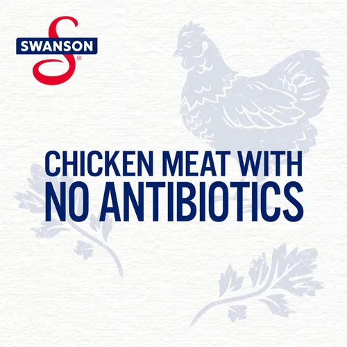 Vista 5 de Swanson 25% menos sodio, pechuga de pollo premium en agua enlatada en trozos blancos, lata de 12.5 OZ