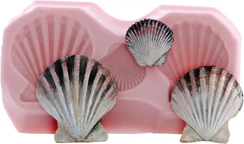 Vista 8 de Molde de silicona Seashell Fondant seguro para alimentos, caramelo de chocolate, resina, molde de arcilla polimérica, jabón