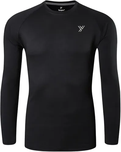 Vista 2 de Youper Camisa de compresión térmica para niños y niñas, manga larga, forro polar, capa base, para fútbol, béisbol, fútbol