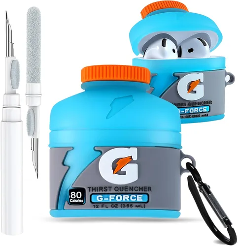 Vista 12 de Toyuma Funda para AirPods 4, diseño de dibujos animados kawaii, divertida funda de silicona suave 3D con llavero y kit de limpieza para mujeres