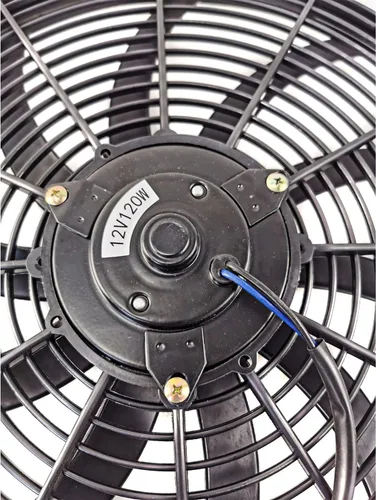Vista 8 de 16" 12V 120W Universal Slim Fan Push Pull Radiador eléctrico Kit de montaje de refrigeración (negro)