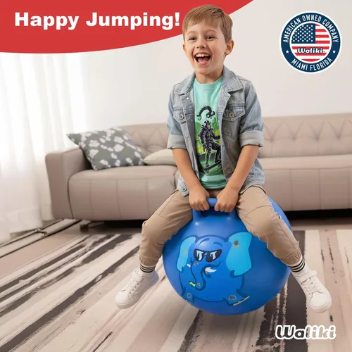 Vista 2 de WALIKI Pelota de Salto para Niños y Niñas de 3 a 6 años Bola de Saltar Hippity Hop Regalo de Cumpleaños Genial Azul 45,7 cm