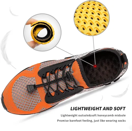 Vista 4 de SOBASO Zapatos de agua para mujeres y hombres, secado rápido, para natación, playa, zapatos acuáticos para deportes acuáticos, buceo, senderismo