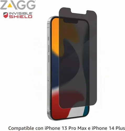 Vista 2 de ZAGG InvisibleShield - Protector de pantalla de privacidad de vidrio para iPhone 13 PRO MAX – 3X protección contra impactos y arañazos, vidrio