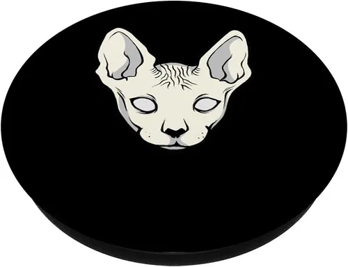 Vista 2 de Sphynx Gótico Cat Grafic Goth Death Metal - PopSockets intercambiables PopGrip