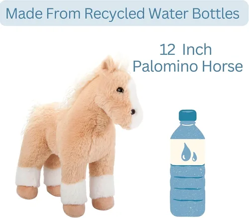Vista 5 de The Petting Zoo Peluche de caballo Palamino de pie, regalos para niños, animales salvajes de corral Onez, juguete de peluche de caballo Palamino, 12