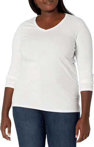 Vista 10 de JUST My Size Just My Size - Camiseta de manga larga con cuello en V para mujer Deep Dive