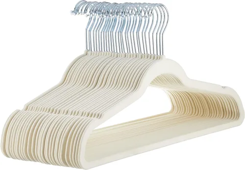 Vista 26 de Amazon Basics - Ganchos finos de terciopelo antideslizantes para trajes, paquete de 30, color negro