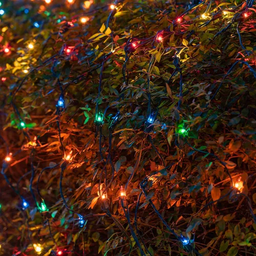 Vista 5 de Kringle Traditions Red de luces de Navidad multicolor para decoraciones de Navidad al aire libre, 150 luces incandescentes en cable verde, 4 x 6