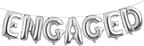 Vista 10 de Letras de globo AF multicolor de 16 pulgadas con letras de globos de compromiso para fiestas de compromiso (negro)