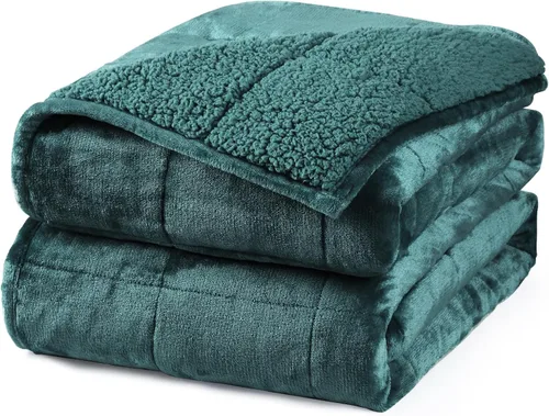 Vista 20 de Aemicion Manta con peso para niños de 7 libras, tamaño individual de 41 x 60 pulgadas, cómoda, suave y esponjosa Sherpa, manta pesada para niños