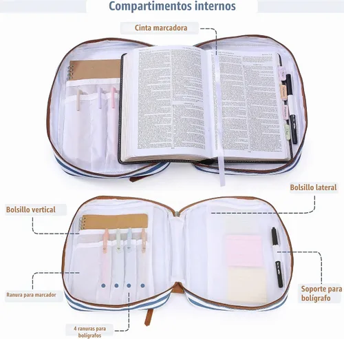 Vista 2 de Mr. Pen - Fundas para la Biblia para mujeres, fundas para bolsas de Biblia, Rayas azules