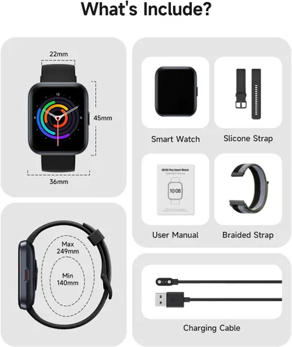 Vista 8 de Woneligo Reloj inteligente para mujer, responder/hacer llamadas, Alexa integrado, pantalla táctil de 1.85 pulgadas, rastreador de actividad física