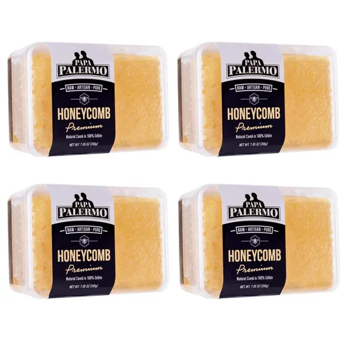 Vista 8 de Papa Palermo Honeycomb 100% comestible, totalmente natural, panal crudo gourmet, sin aditivos, sin conservantes - 7.05 onzas