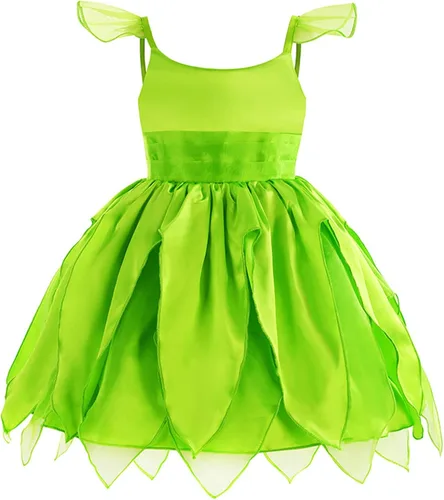 Vista 5 de Disfraz de hadas para niñas vestido de princesa de Halloween con alas para fiesta fiesta de cumpleaños