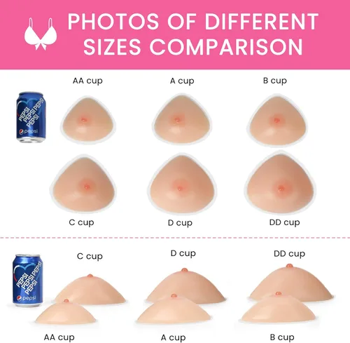 Vista 5 de Vollence Formas de pecho de silicona triangular, autoadhesivas, tetas falsas, mastectomía, prótesis, brasier cruzado