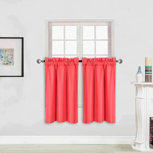 Vista 16 de Better Home Style - Cortina aislante para ventana, 2 paneles, 100% opaca, paneles cortos para cocina, baño o cualquier ventana pequeña