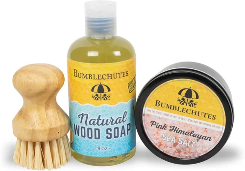 Vista 9 de Bumblechutes Kit de cuidado de tabla de cortar de madera, caja de regalo, limpia, hidrata, protege, tabla de cortar de cera de abeja natural, aceite