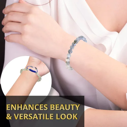 Vista 102 de Adjustable Crystal Bracelet – Gemstone Bead Bracelet with Adjustable Macrame String – Chic Gemstone Bracelet for Men and Women – 8mm Round Healing