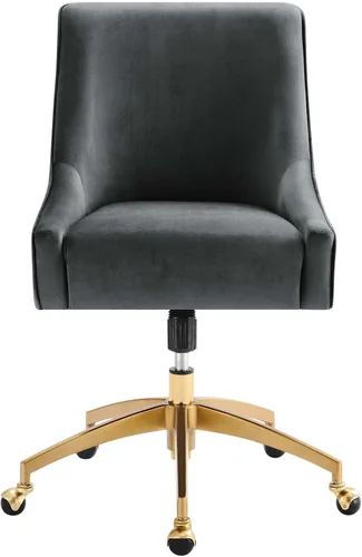 Vista 6 de Modway Discern Performance - Silla de oficina giratoria de terciopelo en color gris
