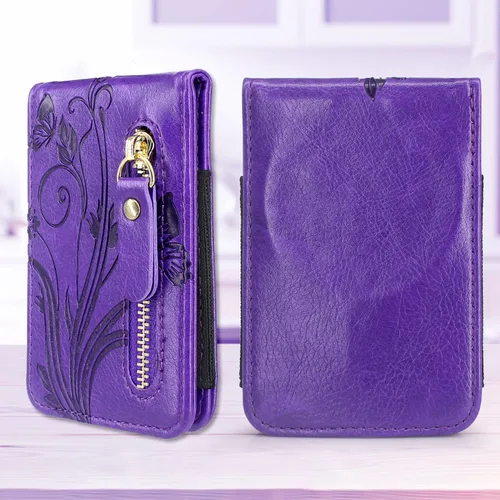 Vista 5 de Cartera magnética compatible con MagSafe para modelos de iPhone 15/14/13/12/Pro/Max/Plus, con tarjetero y bolsillo con cremallera para hombres