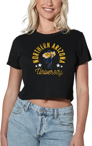 Vista 236 de Colección oficial de camisetas con diseño de mascota desgastada para mujer, color negro Grizzlies del estado de Adams