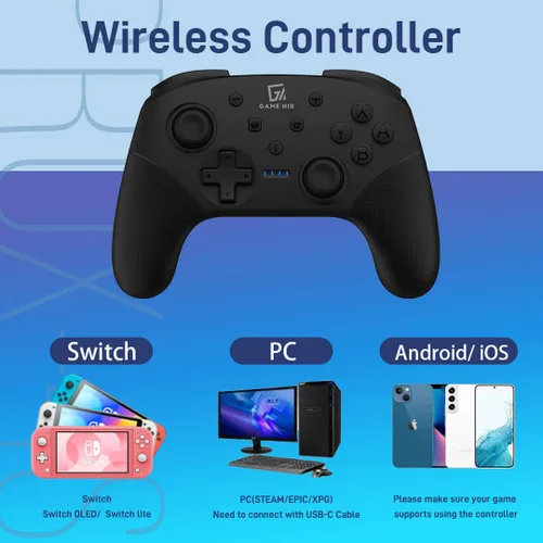 Vista 8 de GAMENIR PROX-4M Wireless pro Controller for Nintendo Switch OLED PC STEAM good battery life and button feel NS Pro Controller Paddle Controller
