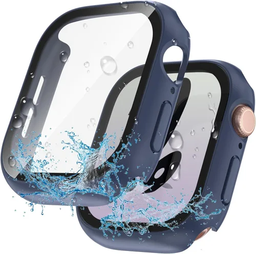 Vista 20 de YIJDACASE - Juego de 2 estuches impermeables para protector de pantalla de Apple Watch Series 10 Series 11 (2025) 46mm con vidrio templado