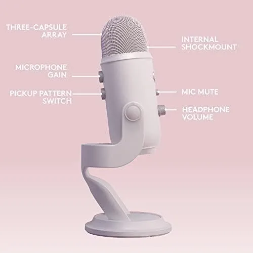 Vista 6 de Logitech G Combo de auriculares inalámbricos para juegos 735 y micrófono USB para juegos Blue Yeti Premium para transmisión con temas exclusivos