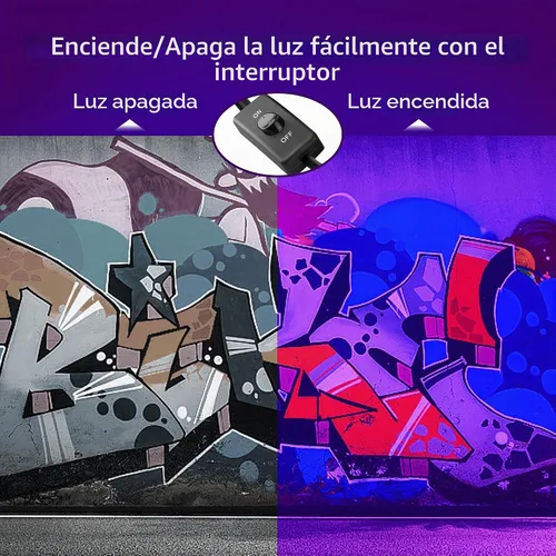 Vista 5 de Paquete de 4 luces LED negras de 100 W, luz de inundación UV