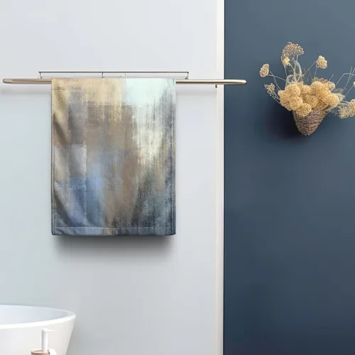 Vista 5 de Toallas de Mano Azul Gris Marrón para Baño Negras Pintura Moderna de Arte Abstracto Toallas de Cocina Suave Absorbente Toalla de Huésped Punta