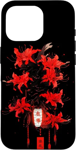 Vista 20 de iPhone 16 Red Spider Lily Funda de anime de manga estética japonesa japonesa