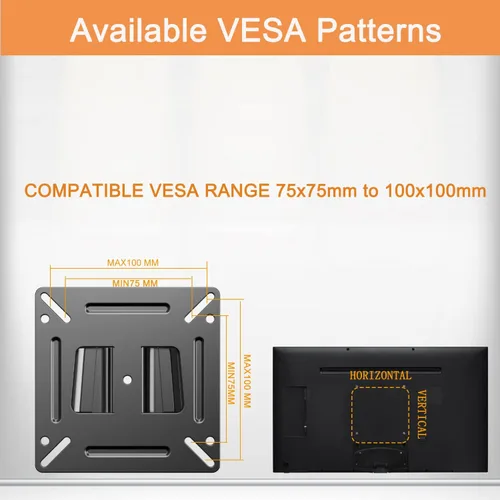 Vista 8 de Soporte de pared para monitor para la mayoría de televisores de 14 a 24 pulgadas, soporte universal de pared para TV pequeño para caravana, soporte