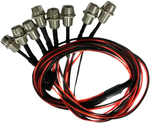 Vista 4 de ShareGoo - Kit de faros delanteros LED de 8 LED, accesorios compatibles con Traxxas HSP Tamiya Redcat RC4WD Axial SCX10 RC Car Truck Tank Crawler