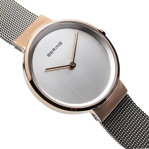 Vista 4 de BERING Reloj unisex analógico de cuarzo clásico con correa de acero inoxidable y cristal de zafiro