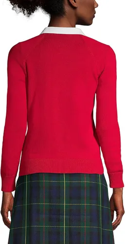 Vista 2 de Lands' End Uniforme escolar Suéter de punto modal de algodón para mujeres jóvenes