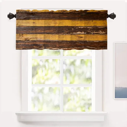 Vista 56 de Shrahala Floral Abstract Design Blackout Curtain Tiers, Minimalist Flower Illustration Kitchen Valance Light Blocking Tier Drapes with Rod Pocket, 2