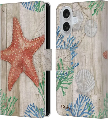 Vista 9 de Head Case Designs Officially Licensed Paul Brent Agate Mermaid Coastal Leather Wallet Case Compatible with Apple iPhone 16