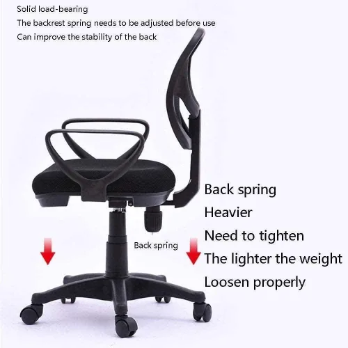 Vista 3 de Round Back Office Chair Staff Student Dormitory Home Arched Computer Chair Mesh Lifting Swivel Chair Backrest Staff Chair
