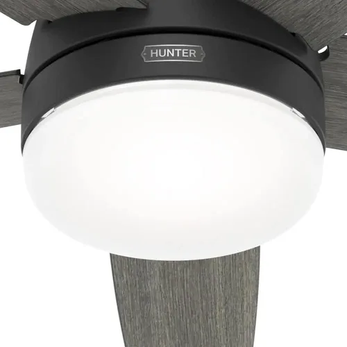 Vista 8 de Hunter Fan - Ventilador de techo interior negro mate de 60 pulgadas con luz LED y control remoto para dormitorio, sala de estar/sala familiar