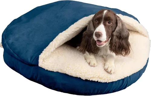 Vista 15 de Snoozer Cama de lujo de microsuede acogedora estilo cueva para mascotas, pequeña, antracita
