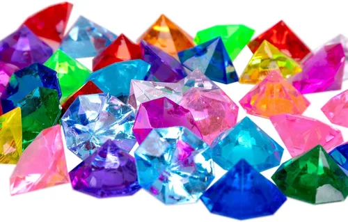 Vista 4 de Joyas, gemas de acrílico con forma de diamante, para búsqueda del tesoro (36 unidades)