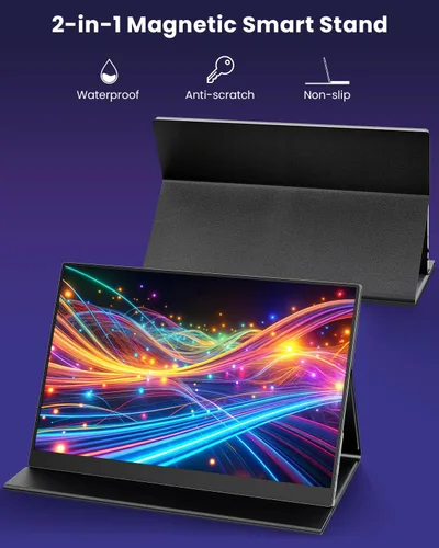 Vista 6 de ZUCWO Monitor de Computadora Portátil de 15.6 Pulgadas, Monitor Portátil para Laptop, PC, MacBook, Teléfono, PS4, Pantalla FHD 1080P con HDMI USB-C
