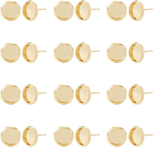 Vista 8 de Craftdady Juego de 60 aretes de acero inoxidable de 0.197 in, dorados, plateados, dorados, plateados, aretes en blanco, kit de fabricación